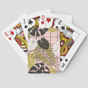 Tropical palm leaves, stylish summer. poker cards