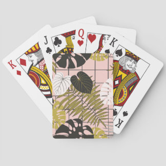 Tropical palm leaves, stylish summer. poker cards