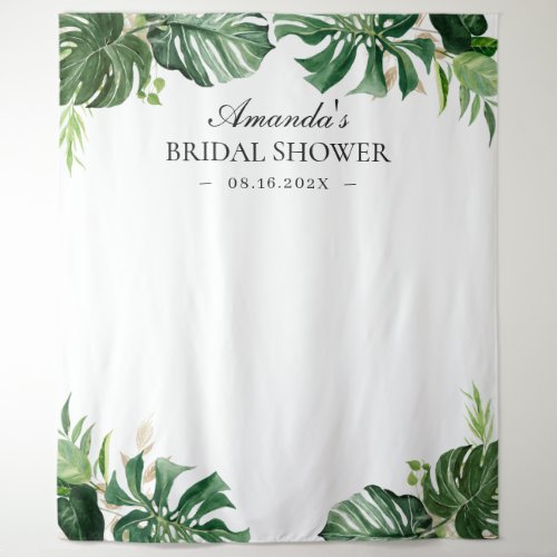 Tropical Palm Leaves Summer Bridal Shower Backdrop