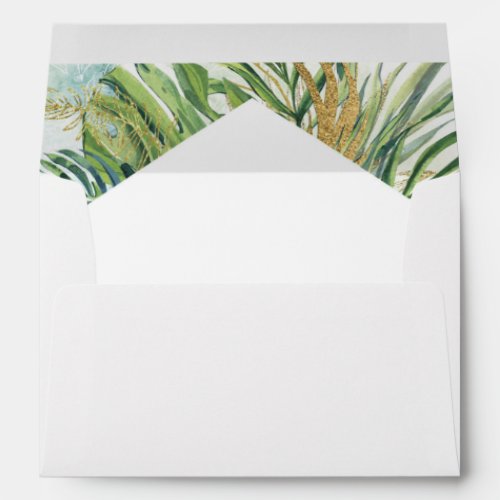 Tropical Palm Leaves Summer Envelope