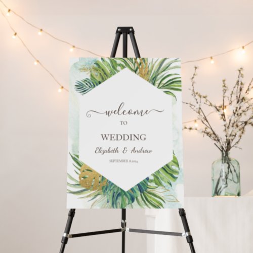 Tropical Palm Leaves Summer Wedding  Foam Board