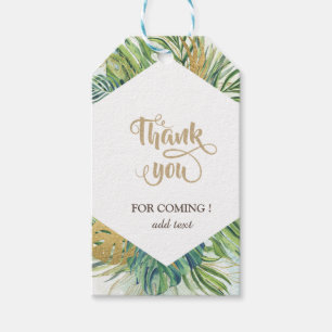 Tropical Palm Leaves Summer Wedding Thank You Gift Tags