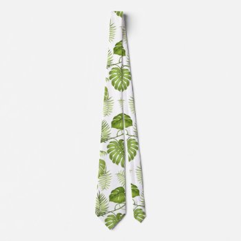 Tropical Palm Leaves Tie by artNimages at Zazzle