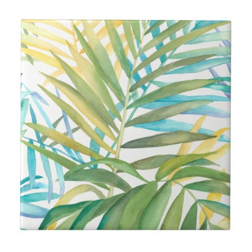 Tropical Palm Leaves Tile