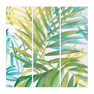 Tropical Palm Leaves Triptych