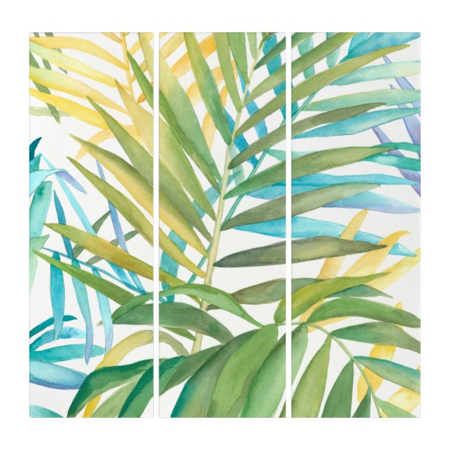 Tropical Palm Leaves Triptych (Front)