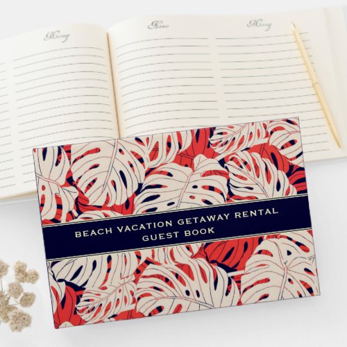 Tropical Palm Leaves  Vacation Rental Guest Book