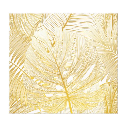 Tropical palm leaves vintage pattern canvas print