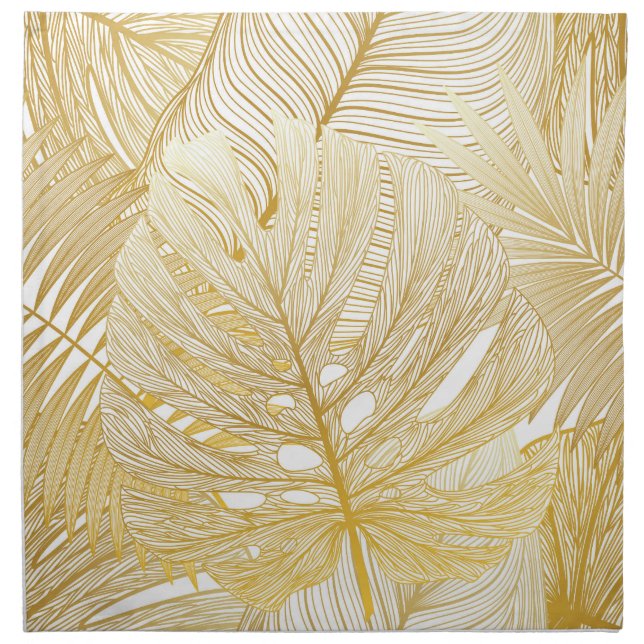 Tropical palm leaves: vintage pattern. cloth napkin (Front)