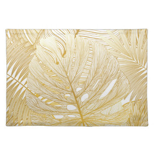 Tropical palm leaves: vintage pattern. cloth placemat