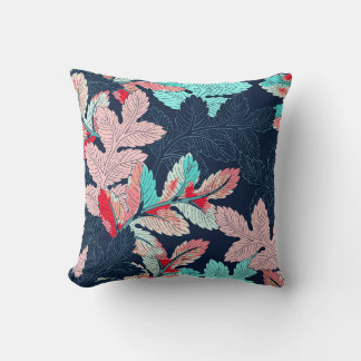 Tropical Palm Leaves: Vintage Pattern Throw Pillow