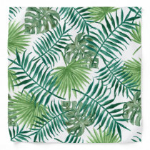 Tropical Palm Leaves Watercolor Bandana