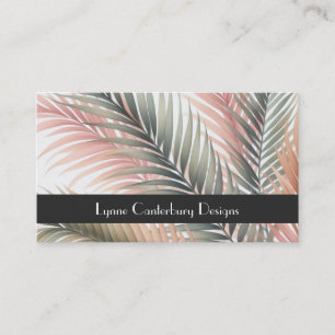 Tropical Palm Leaves Watercolors Business Card