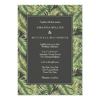 Tropical Palm Leaves Wedding Invitation