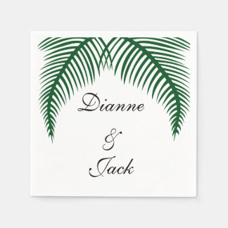 Tropical Palm Leaves Wedding Napkins