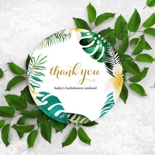 Tropical Palm Leaves Wreath Thank You Message