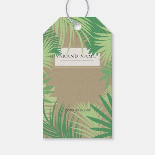 Tropical Palm Logo Custom Hang Tags W/String