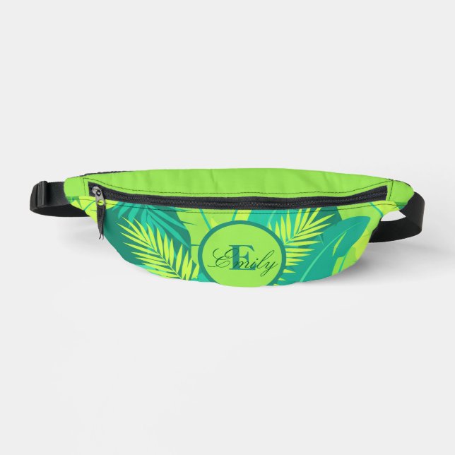 Tropical Palm Monogram Fanny Pack (Front)