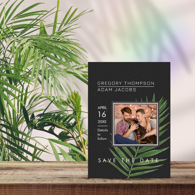 Tropical Palm Night Sky Minimalist Save The Date (Creator Uploaded)