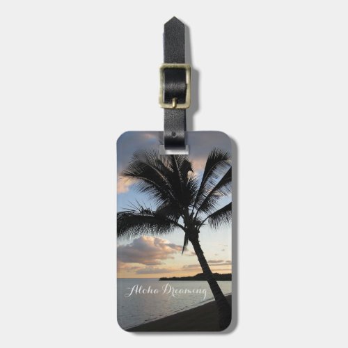 Tropical Palm Ocean Aloha Dreaming Luggage Tag