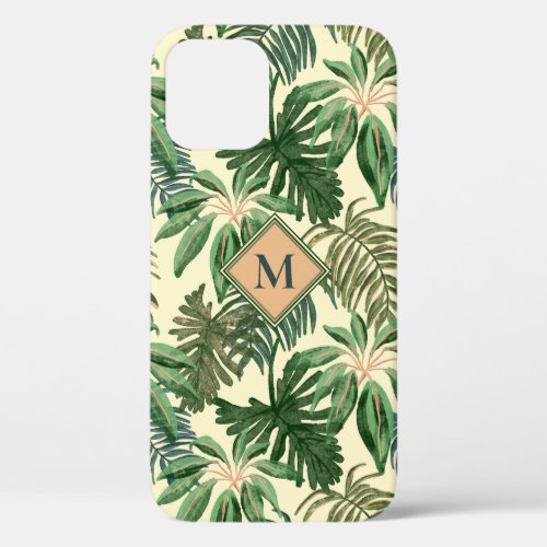 Tropical Palm Pattern iPhone 12 Case
