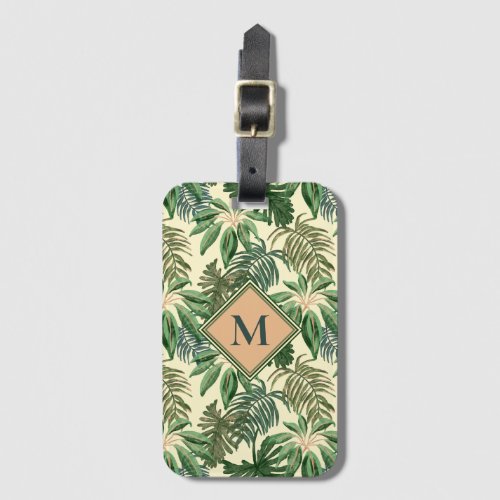 Tropical Palm Pattern Luggage Tag