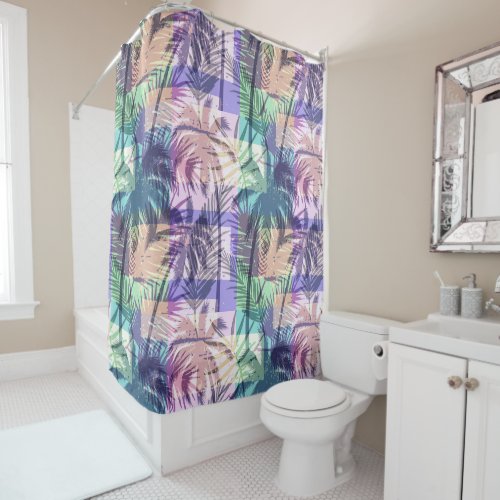 Tropical Palm Pattern shower curtain