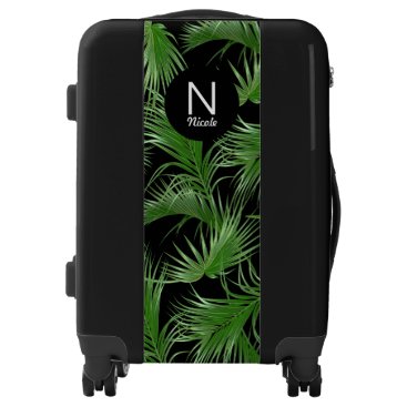 Tropical Palm Pattern with Any Monogram Luggage Tropical Palm Pattern with Any Monogram Luggage