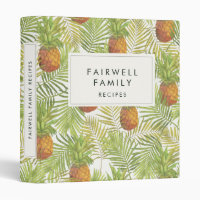 Tropical palm & pineapple pattern Recipes cookbook