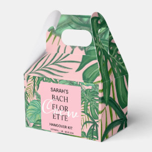 Tropical Palm Pink Bachelorette Party Hangover Kit Favor Boxes