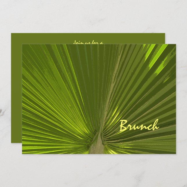 Tropical Palm Post Wedding Brunch Invitation (Front/Back)