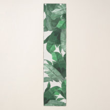 Tropical Palm Print Chiffon Scarf
