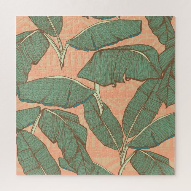 Tropical Palm: Seamless Leaf Background Jigsaw Puzzle (Vertical)