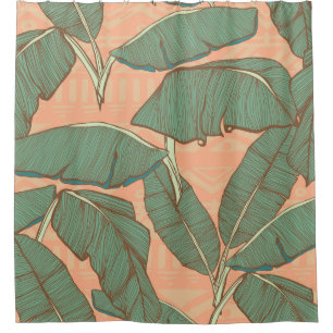 Tropical Palm: Seamless Leaf Background Shower Curtain