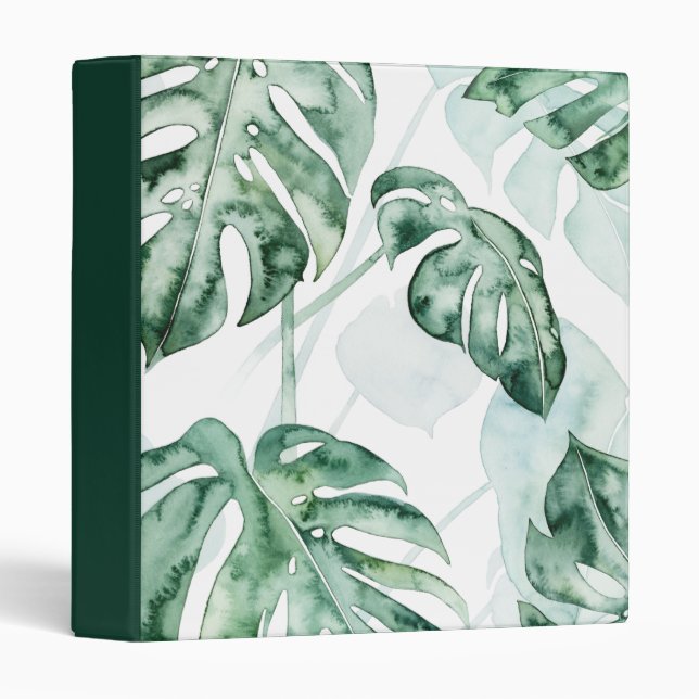 Tropical Palm Split Leaf 3 Ring Binder (Front/Spine)