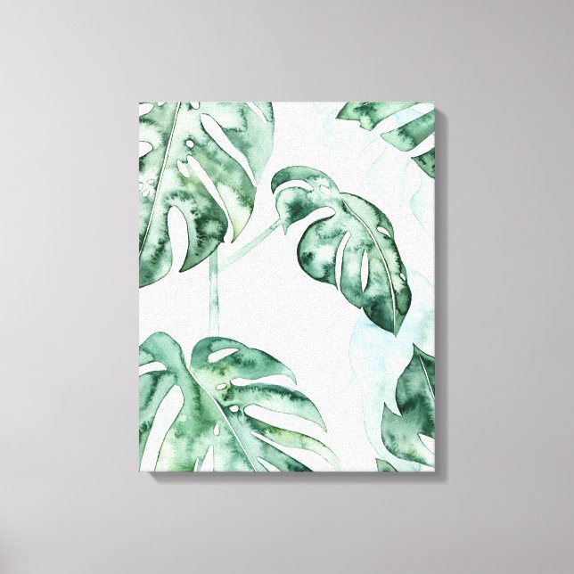 Tropical Palm Split Leaf Canvas Print (Front)