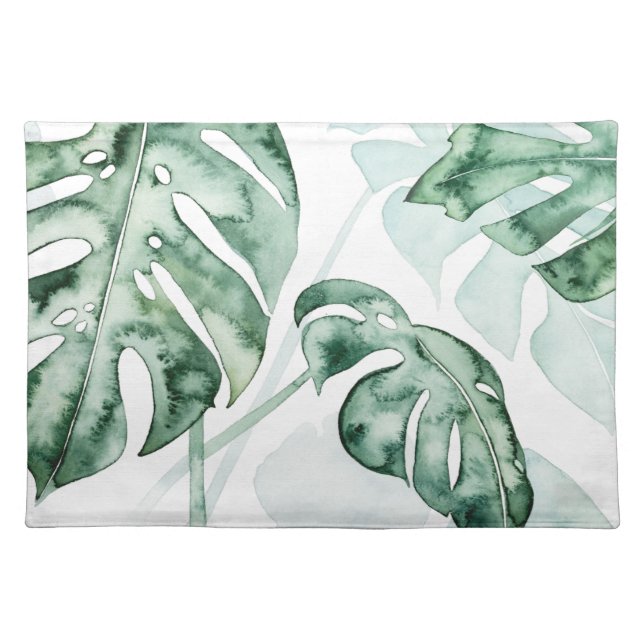 Tropical Palm Split Leaf Cloth Placemat (Front)