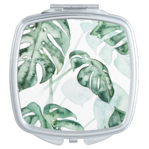 Tropical Palm Split Leaf Compact Mirror