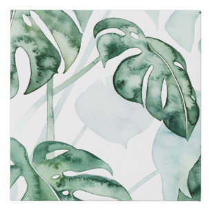 Tropical Palm Split Leaf Faux Canvas Print