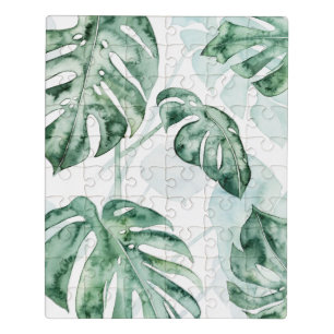 Tropical Palm Split Leaf Jigsaw Puzzle