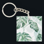 Tropical Palm Split Leaf Keychain<br><div class="desc">"Split Leaf II" by Grace Popp. Features a muted palette of tropical greenery.</div>
