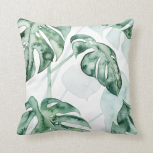 Tropical Palm Split Leaf Throw Pillow