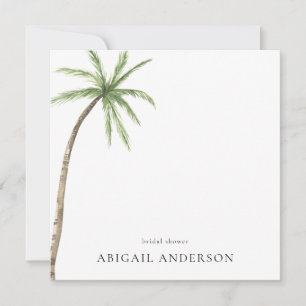 Tropical Palm Square Bridal Shower Invitation