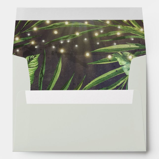 Tropical Palm String of Lights Beach Envelope (Back (Bottom))