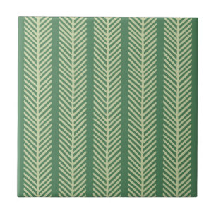 Tropical Palm Stripes Ceramic Tile