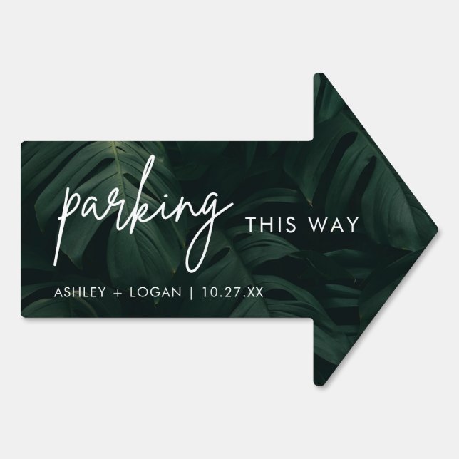 Tropical Palm Summer Party Parking  Sign (Back)