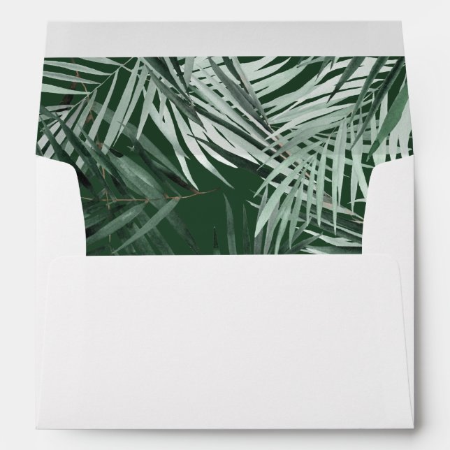 Tropical Palm Thin Leaf Envelope - Green (Back (Bottom))