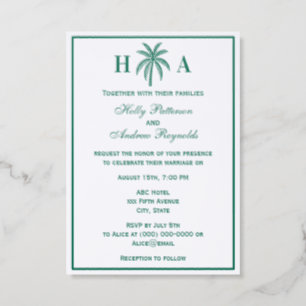 Tropical Palm Tree #1 Wedding Letterpress Photo Cards