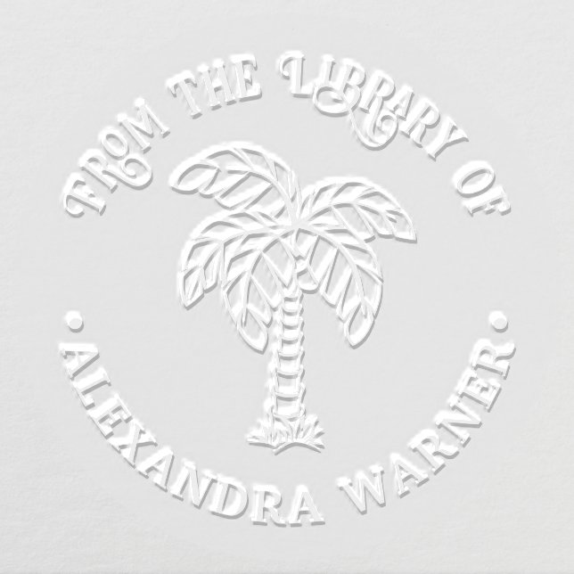 Tropical Palm Tree #3 “From the Library of” Book Embosser (Design)