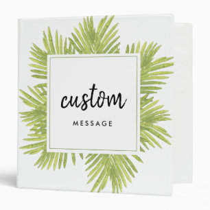 Tropical palm tree 3 ring binder